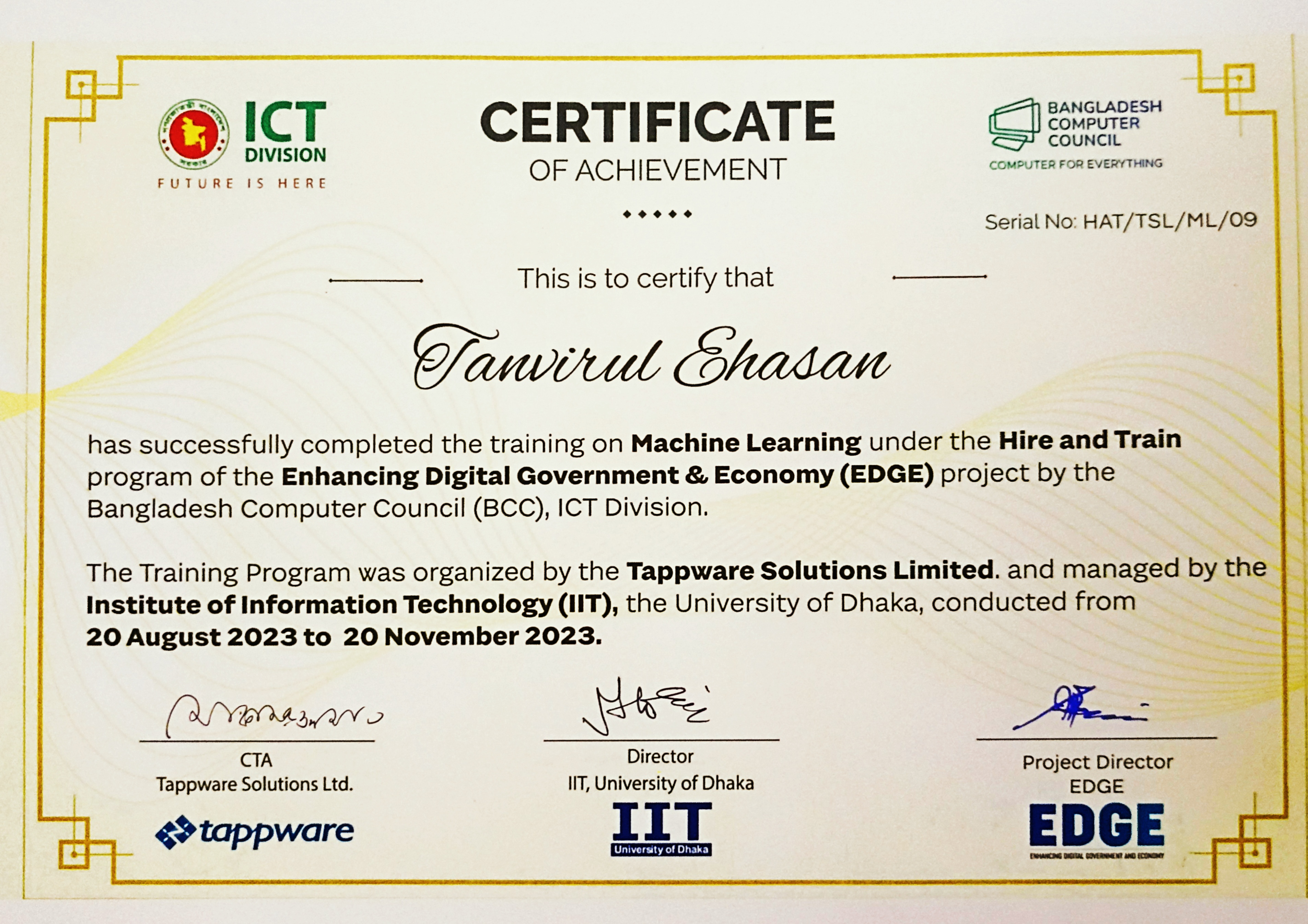 Traning On Machine Learning